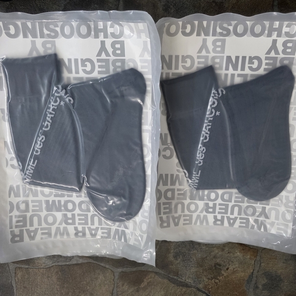 NWT Comme des Garcons Black logo socks Sz L - Picture 6 of 11